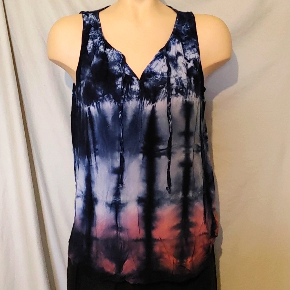 Tie dye ombre coloring tank top